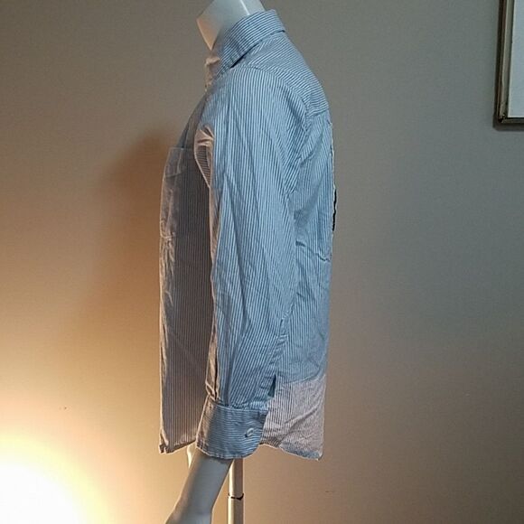 NWT Ruff Hewn Blue & White Button Down Shirt (S) - Picture 3 of 5